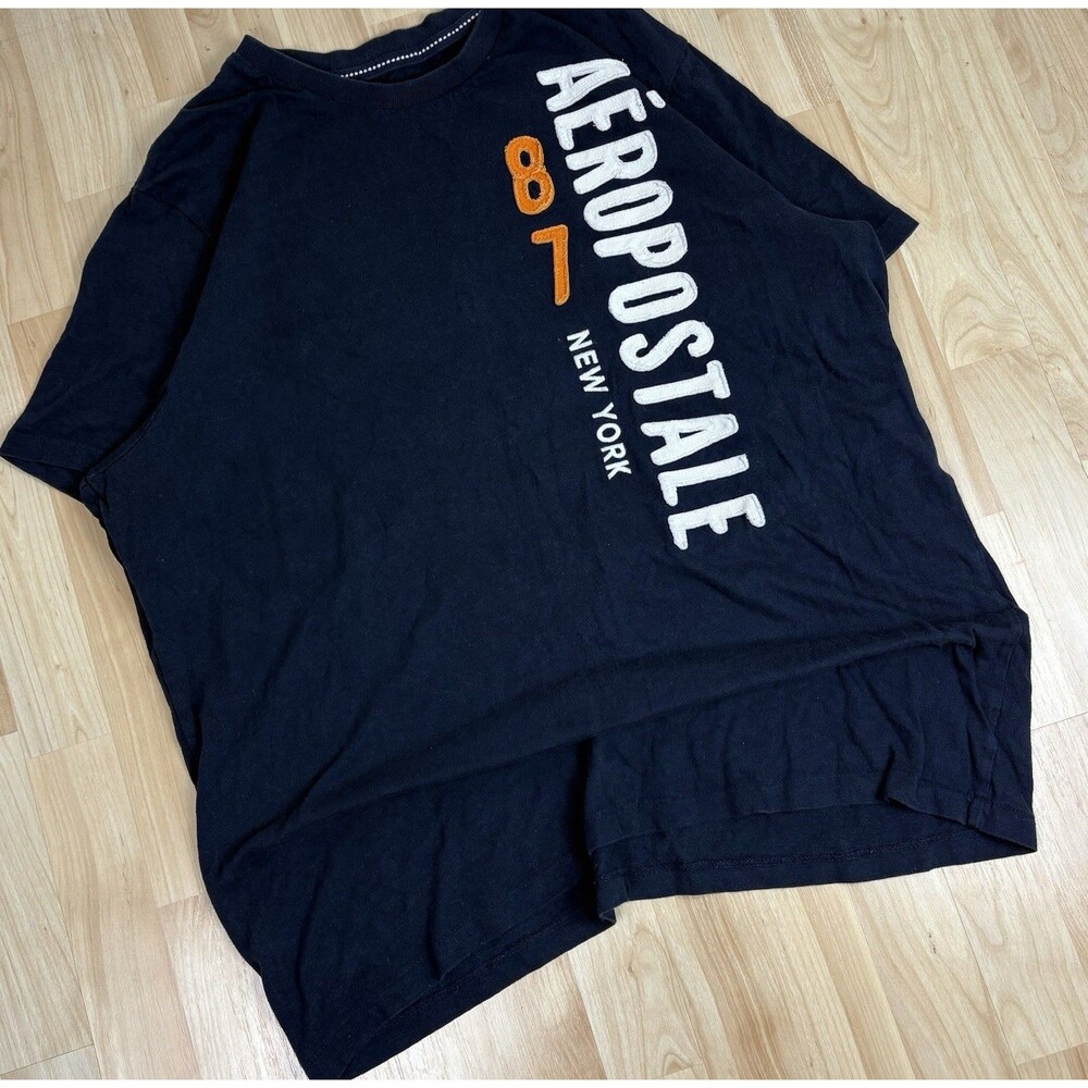 Y2K Aeropostale Graphic T-Shirt / Navy / Short Sleeve / Size 2XL